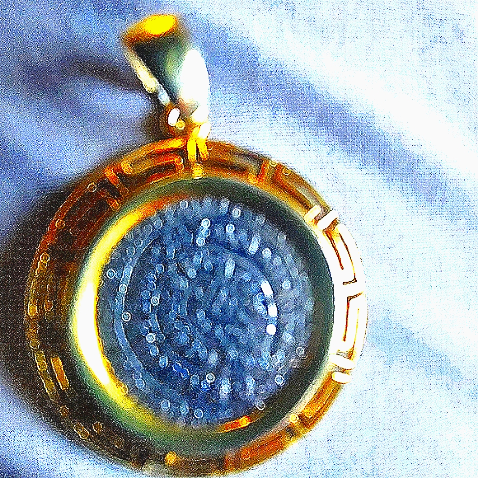 Mysterious Phaistos Disc Pendant In Sterling And Gp. Stunning.